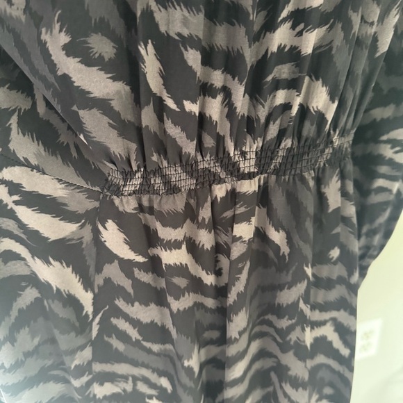 All Saints Fayre Remix Animal Printed Long Sleeve Black Handkerchief Midi Dress - Picture 9 of 14